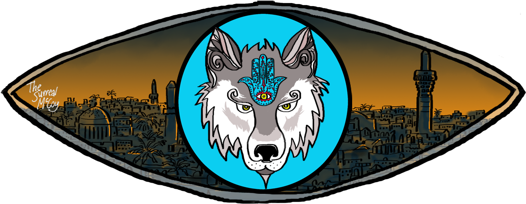 Mystical Wolf Eye Cityscape