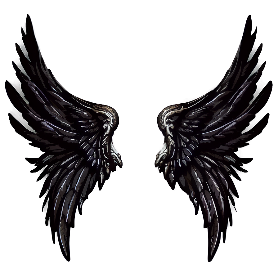 Mythical Black Angel Wings PNG 06232024 PNG with transparent background