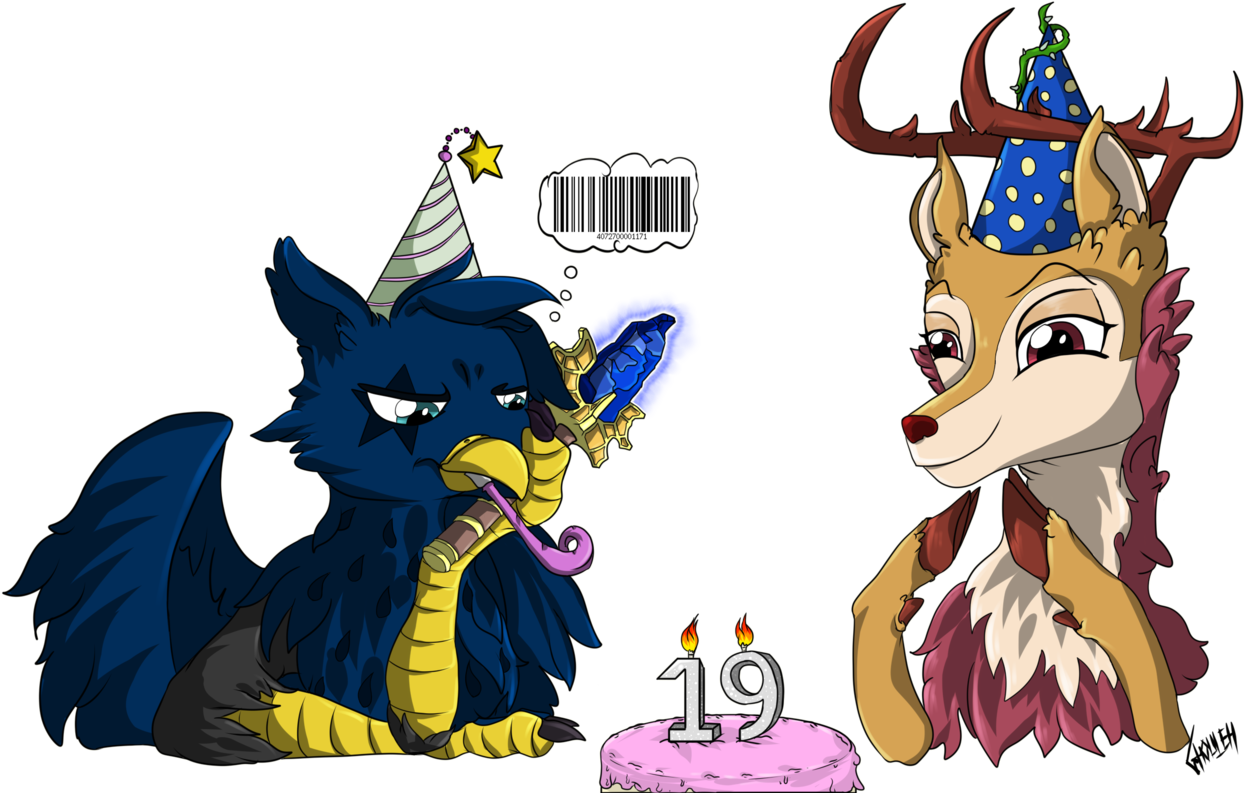 Mythical Creatures Celebrating Birthday