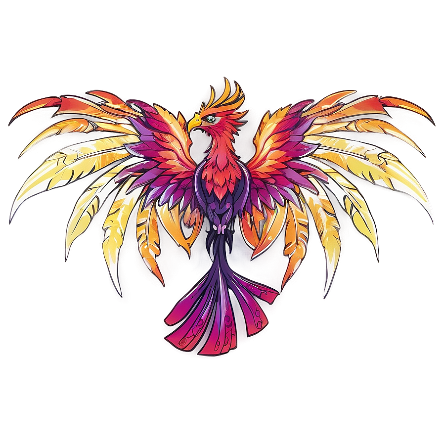 Mythical Phoenix Graphic Png Whi