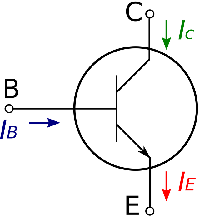 N P N Transistor Symbolwith Current Flow