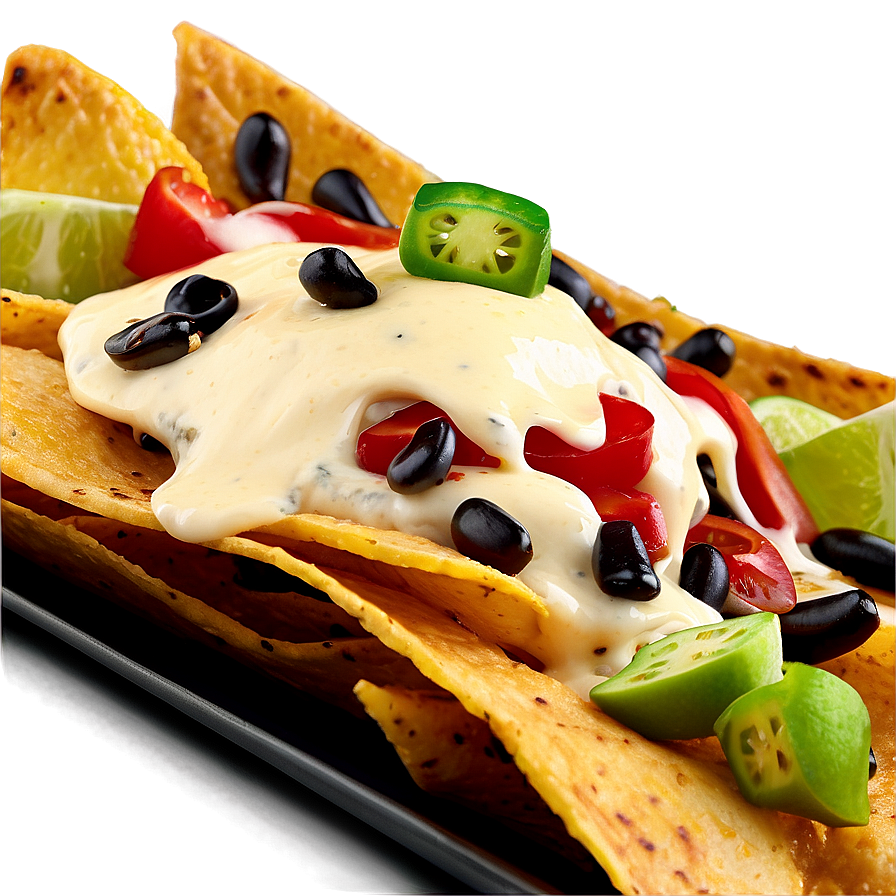 Nachos With Aioli Drizzle Png Jso97