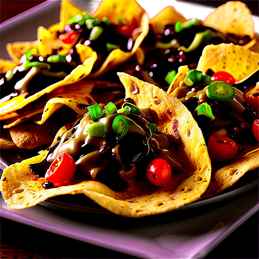 Nachos with Balsamic Glaze PNG 06122024 PNG with transparent background