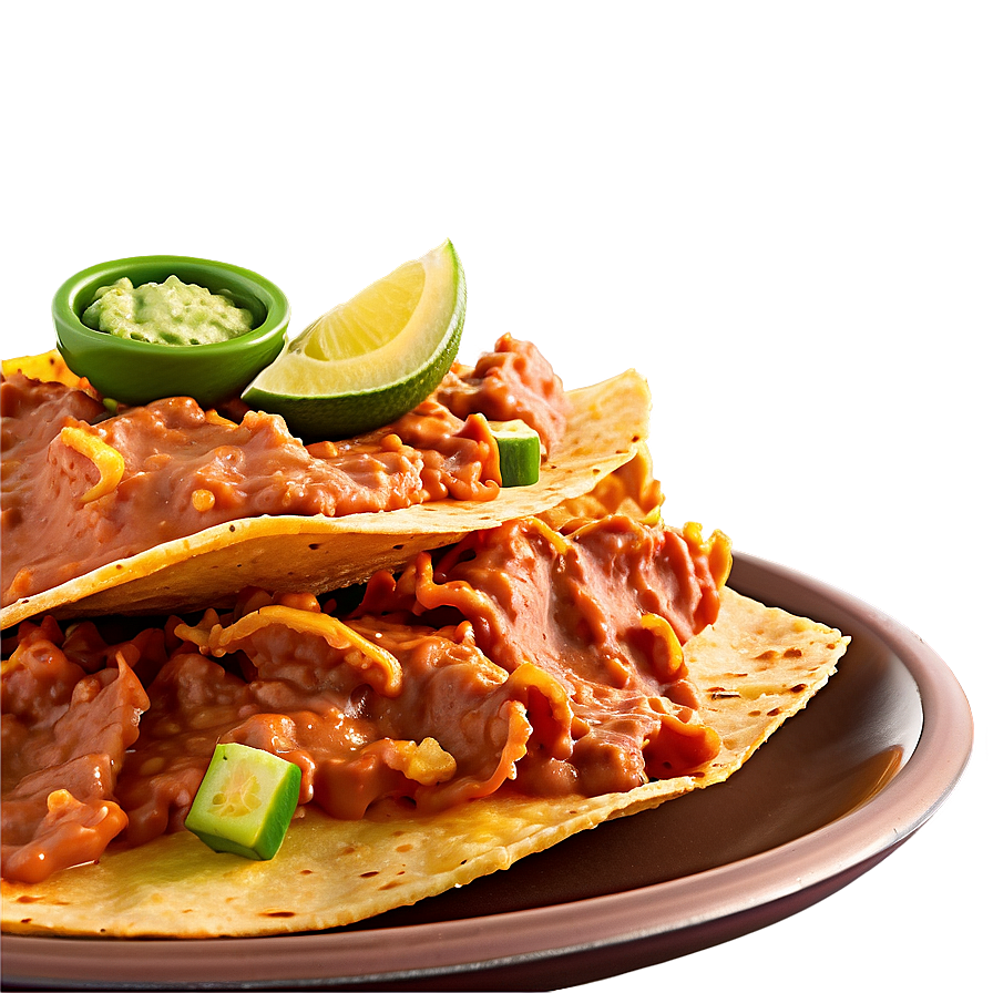 Nachos with Refried Beans PNG xej4 PNG with transparent background