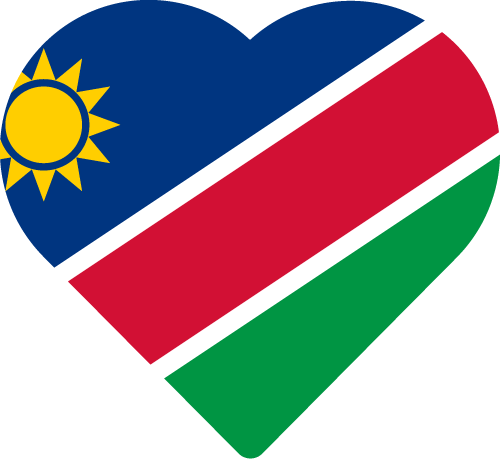 Namibia Flag Heart Shaped