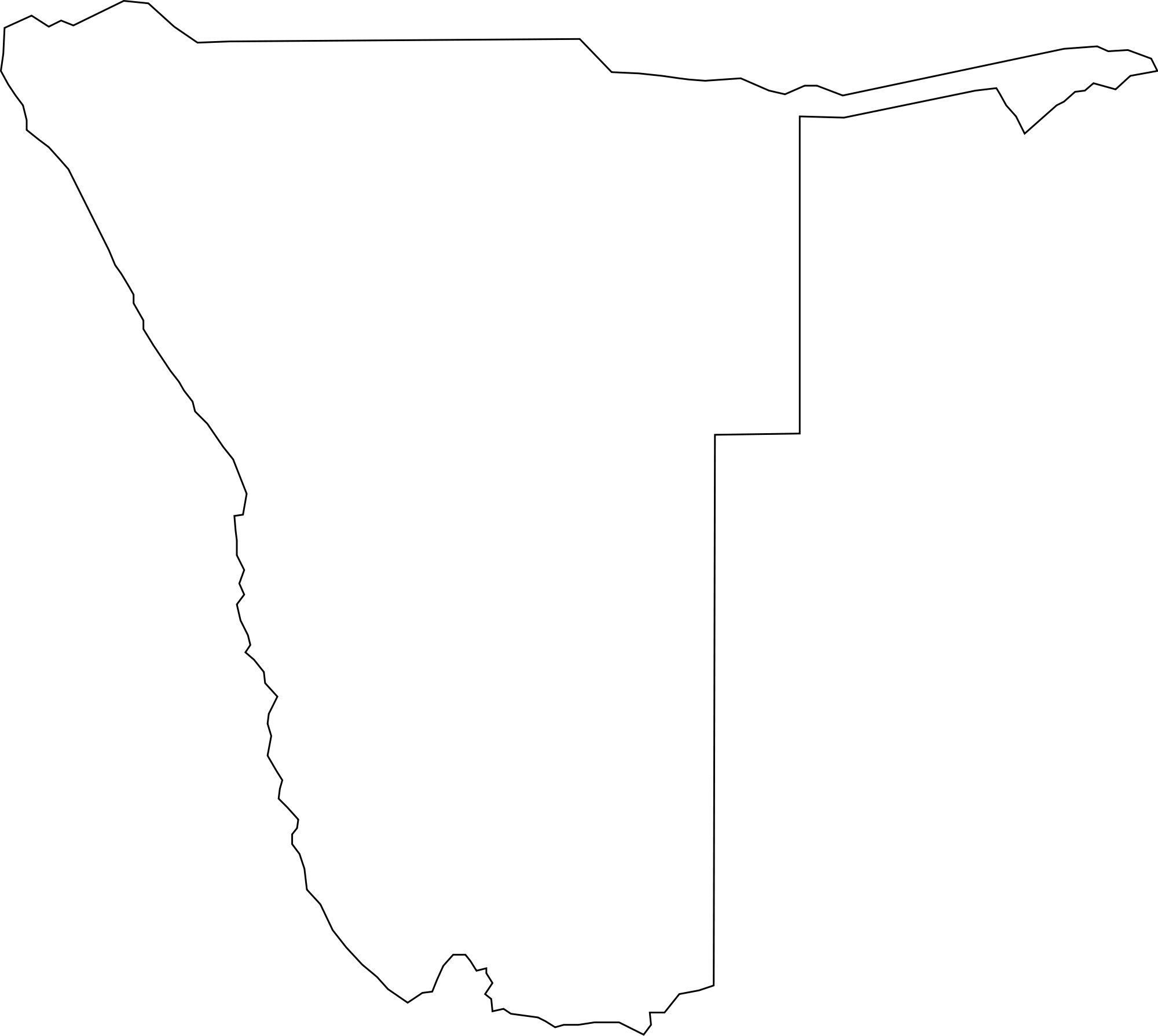 Namibia Outline Map