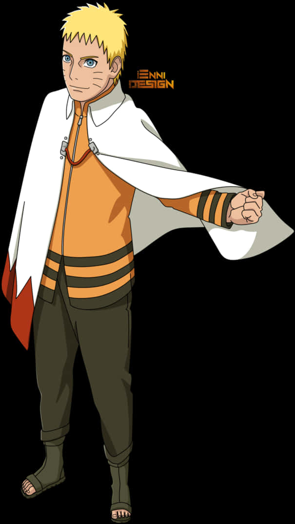 Naruto_ Hokage_ Cloak_ Illustration PNG with transparent background