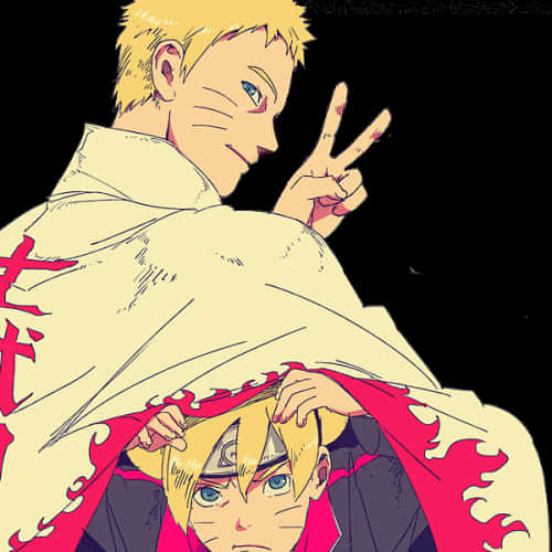 Narutoand Boruto Peace Sign PNG with transparent background