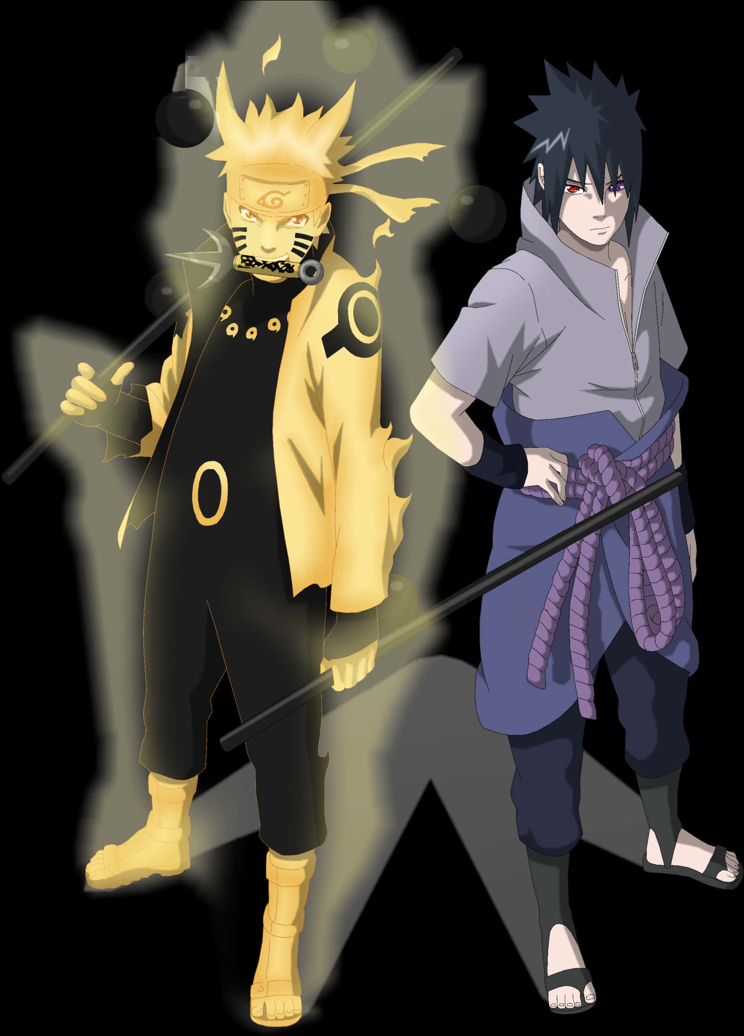 Narutoand Sasuke Anime Illustration