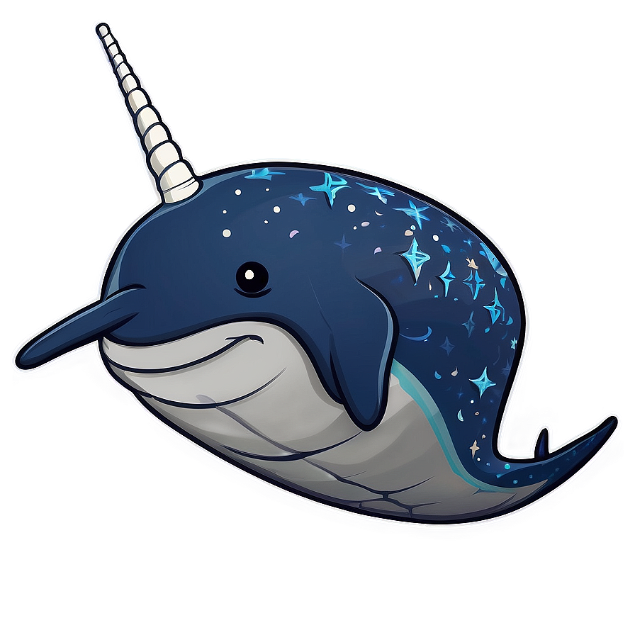 Narwhal in Starry Night PNG 82 PNG with transparent background