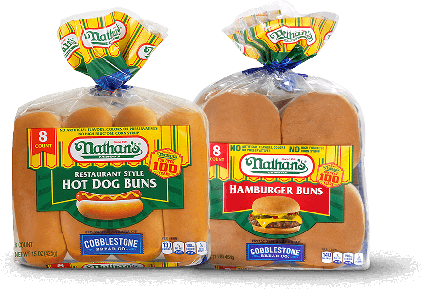 Nathans Hot Dogand Hamburger Buns Packaging