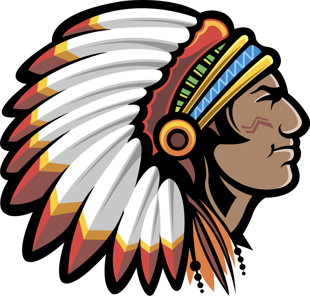 Native American Chief Feather Headdress Illustration