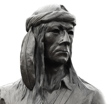 Native American Chief Sculpture PNG with transparent background