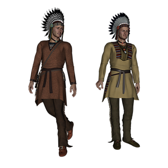 Native American Warriors3 D Render PNG image with a transparent background, free high-resolution download