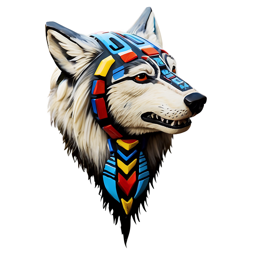 Native American Wolf Head Totem Png Pcf75