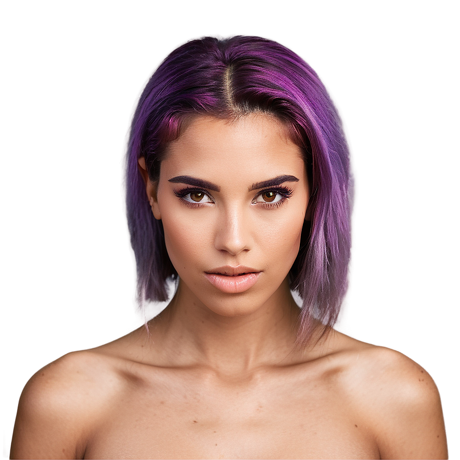 Natural Purple Hair Look Png Kdr43