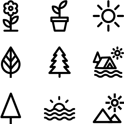 Nature_ Icons_ Set PNG with transparent background