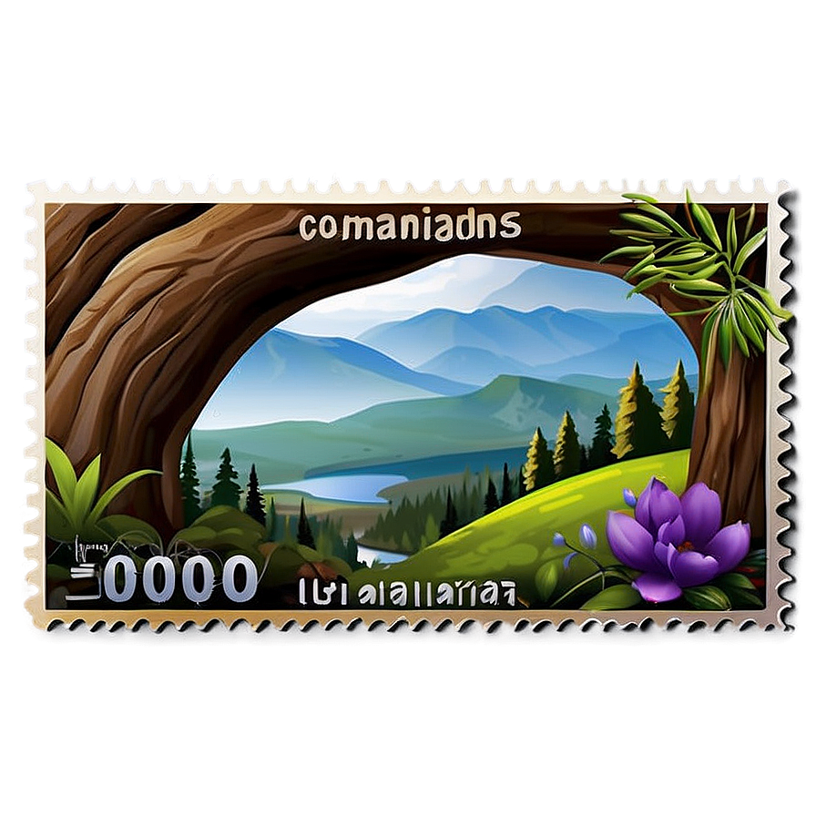 Nature Scenery Postage Stamp Png 06122024