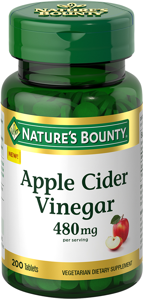 Natures Bounty Apple Cider Vinegar Supplement PNG with transparent background