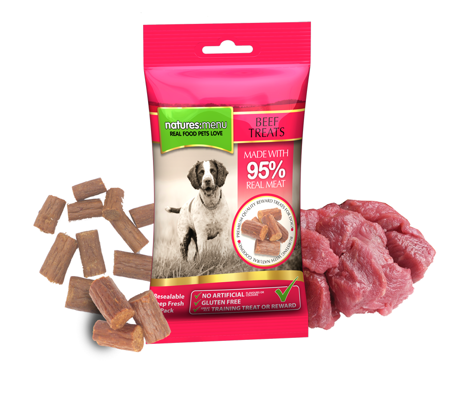 Natures Menu Beef Treats Dog Food Package