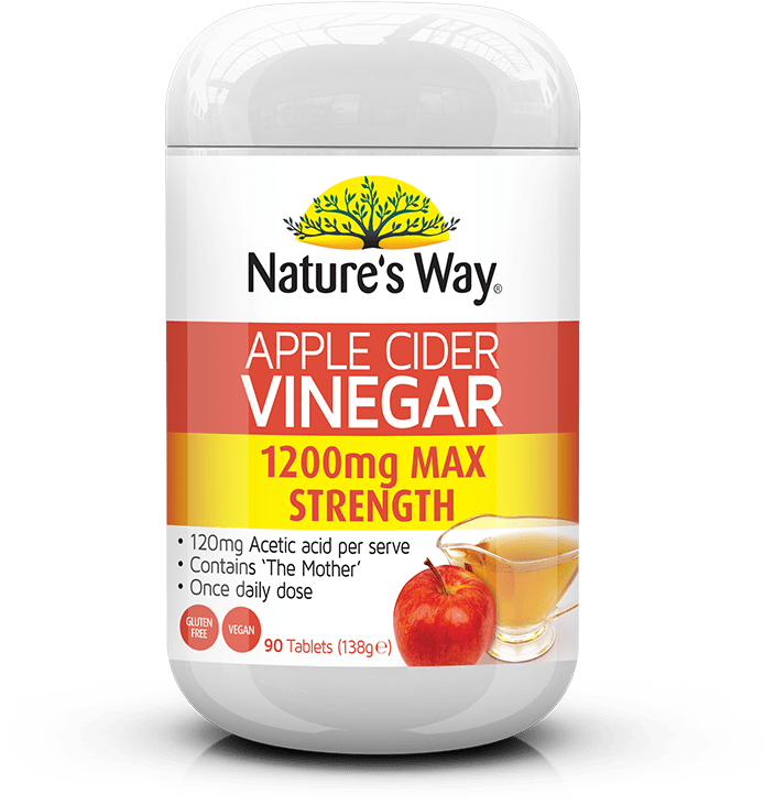 Natures Way Apple Cider Vinegar Supplement PNG with transparent background