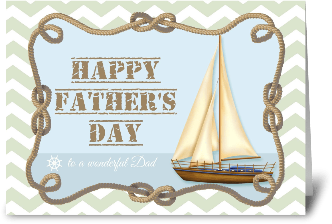 Nautical Fathers Day Card PNG with transparent background