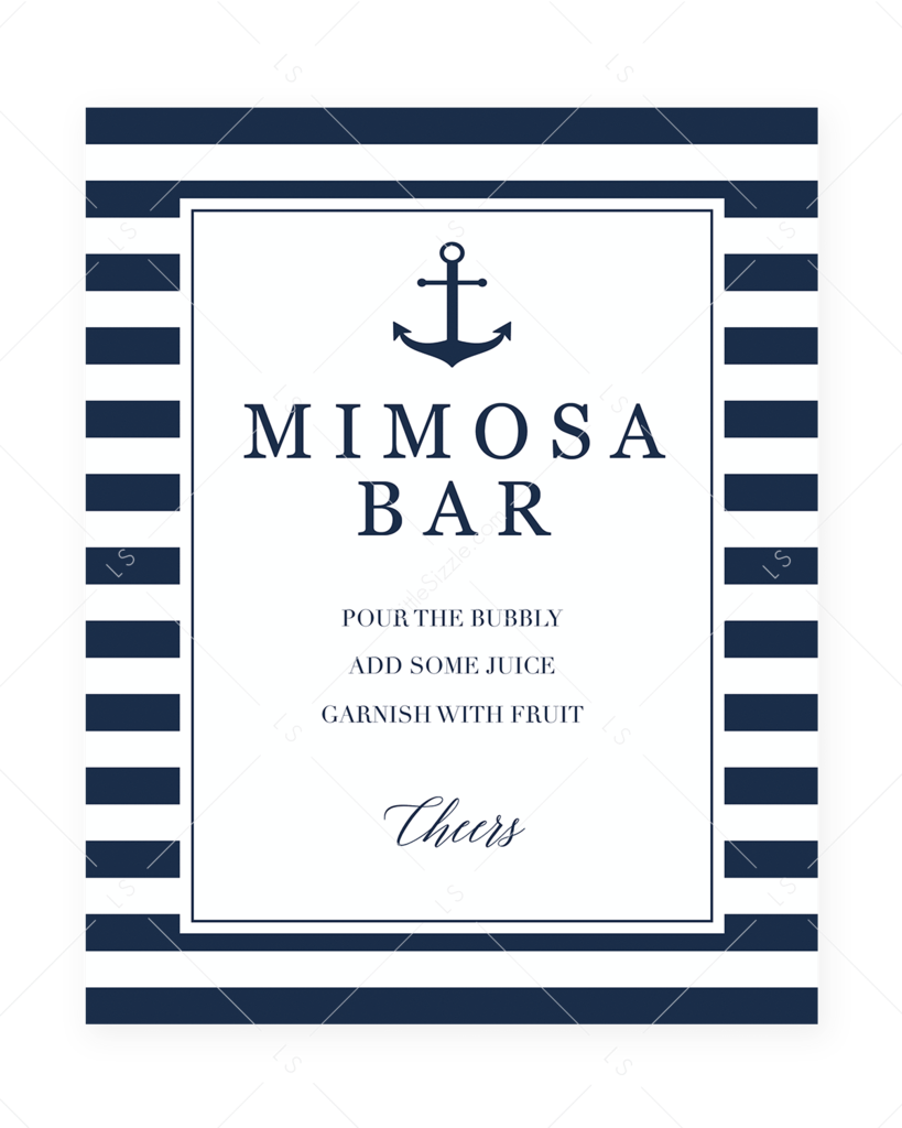 Nautical Mimosa Bar Sign