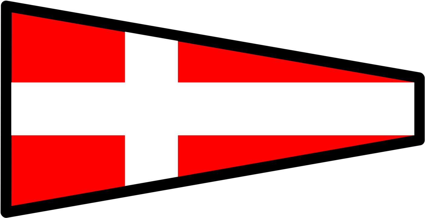 Nautical Red Flagwith White Cross