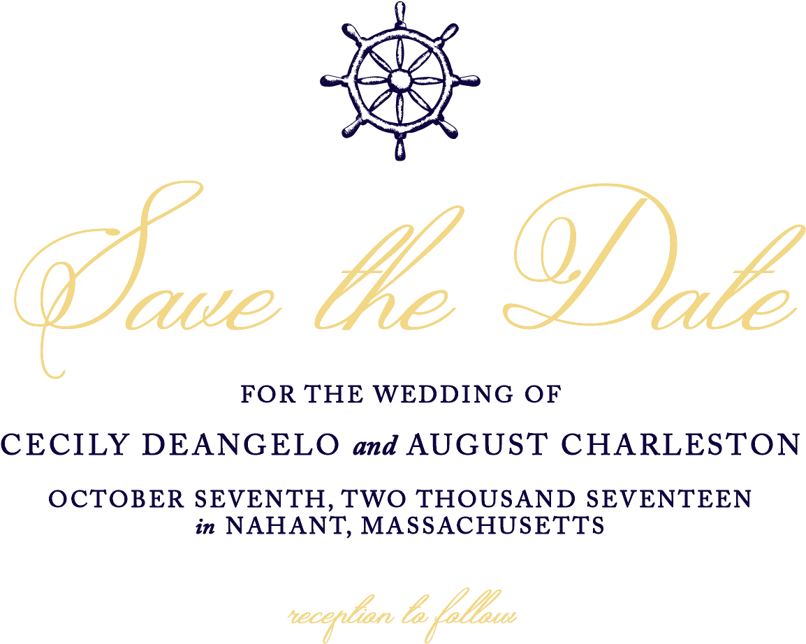 Nautical Wedding Savethe Date PNG with transparent background