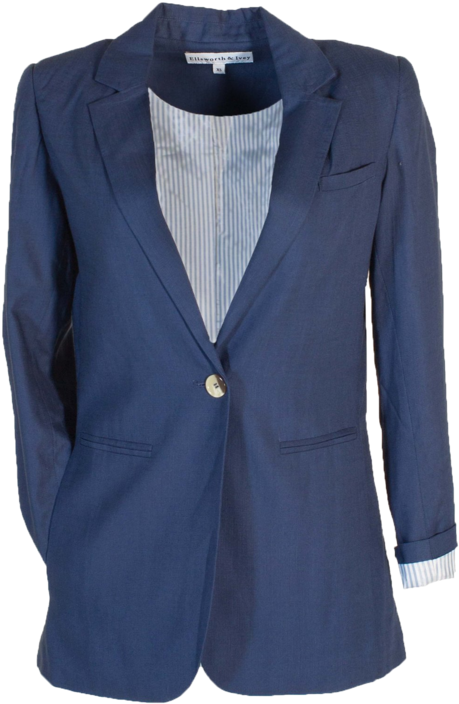 Navy Blue Blazerwith Striped Lining