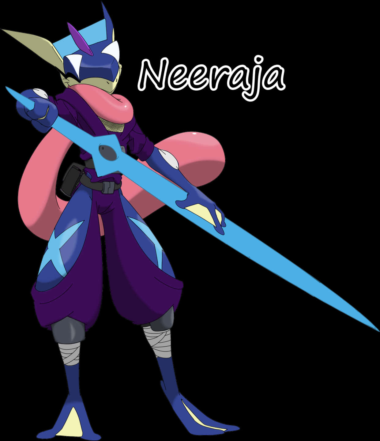 Neeraja Cluedfinspecies - Greninja With A Sword, HD Png Download PNG with transparent background