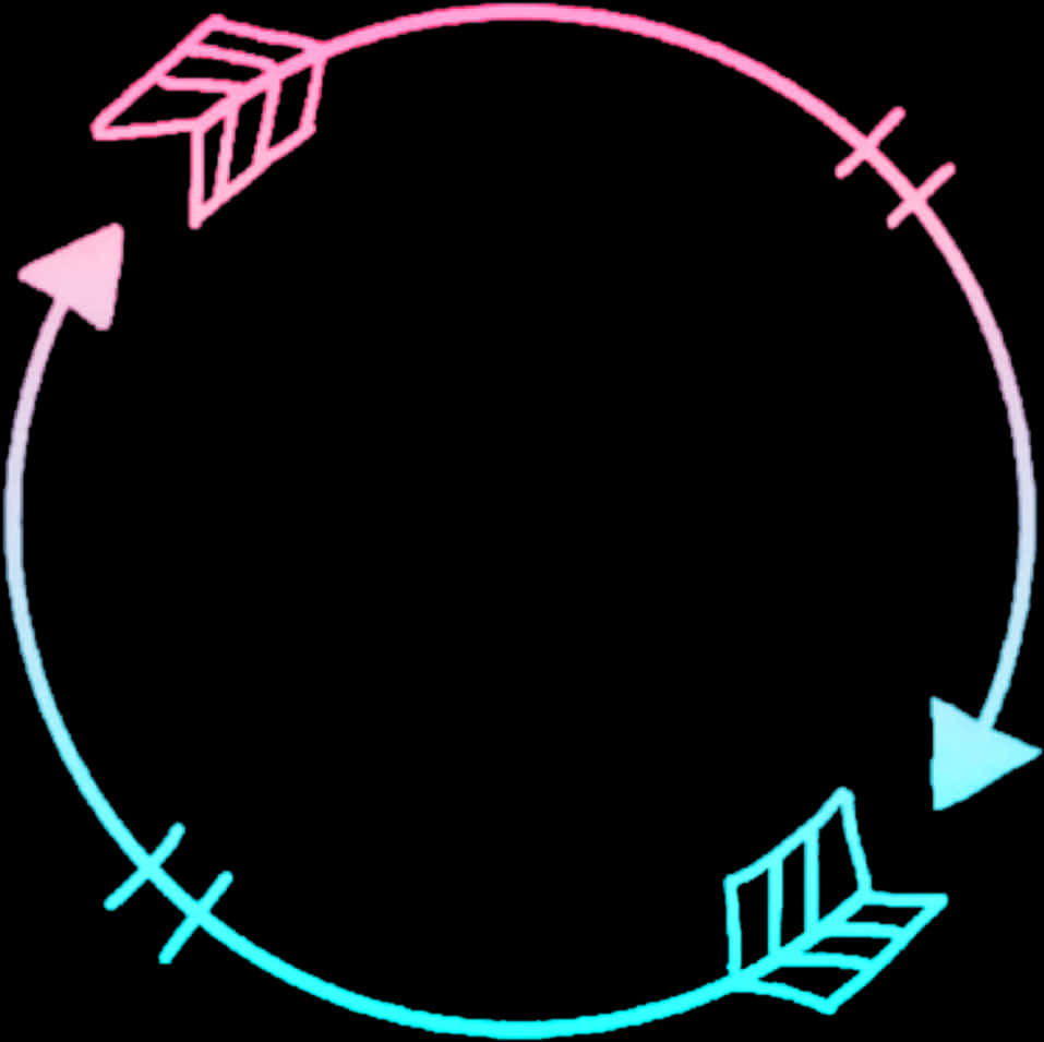 Neon Arrow Circle Frame