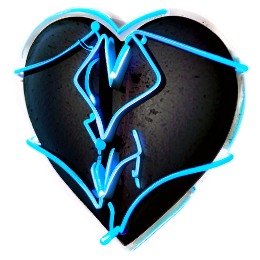 Neon Black Broken Heart Png Weq