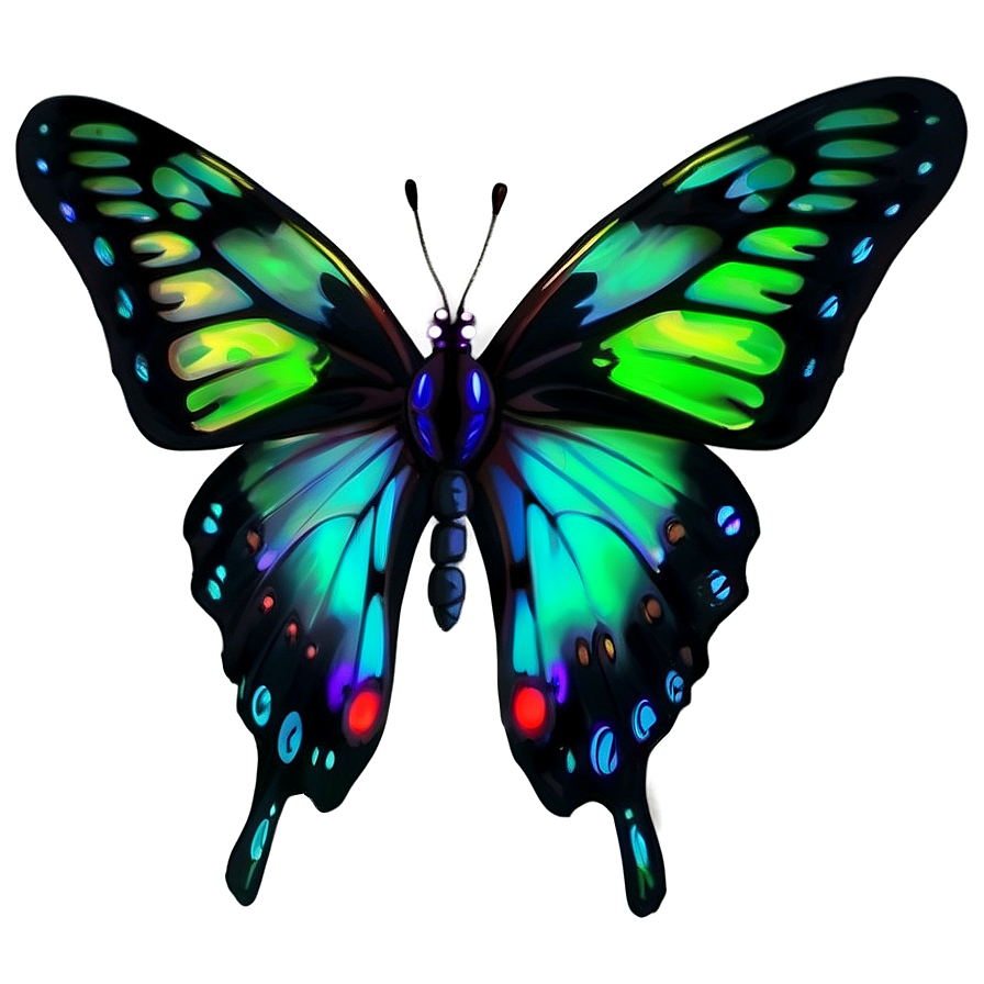 Neon Black Butterfly Png Ppx