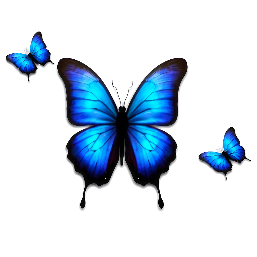 Neon Blue Butterflies Png Dkr88