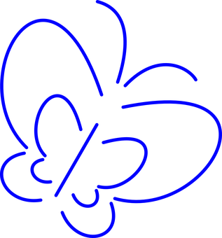 Neon Blue Butterfly Outline