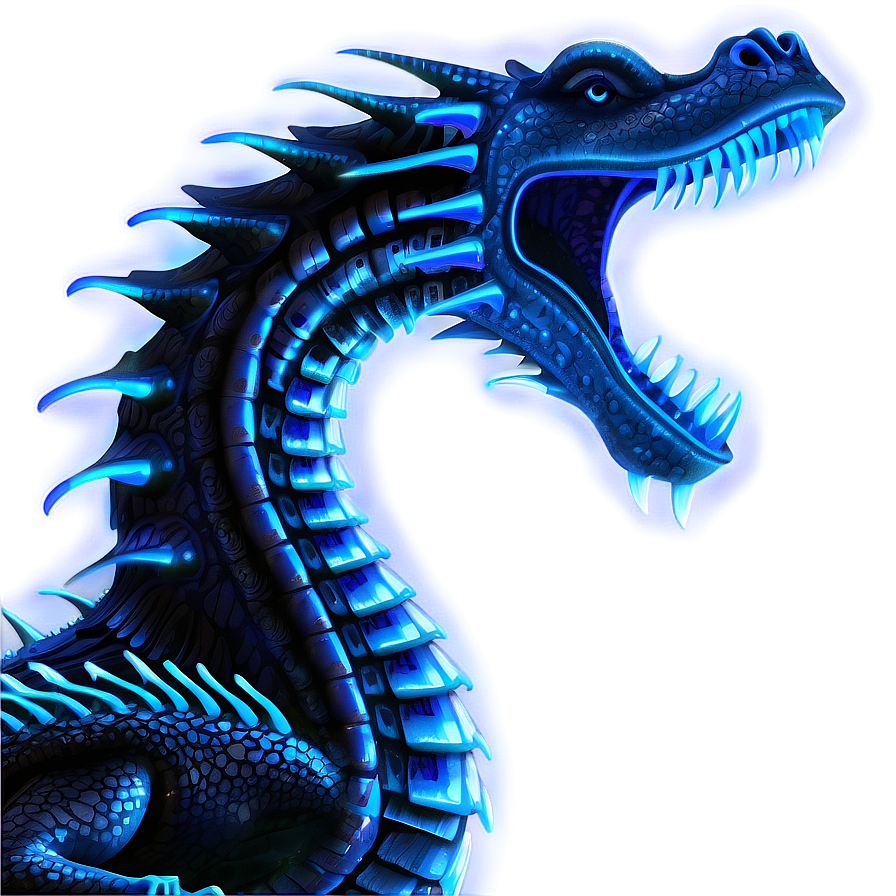 Neon Blue Dragon Picture Png 4