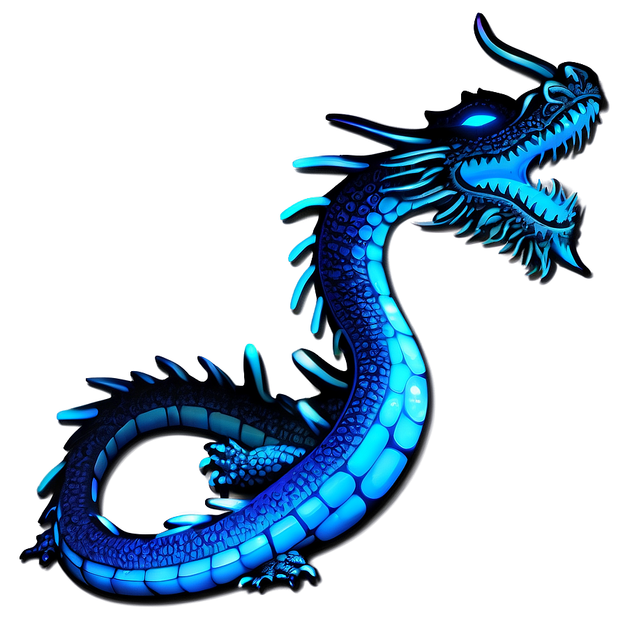 Neon Blue Dragon Picture Png 59