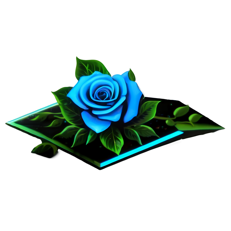 Neon Blue Rose Png Dlm