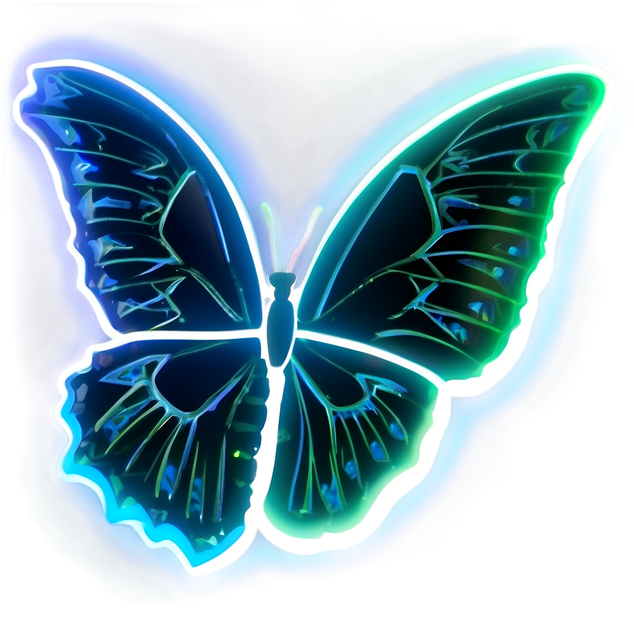 Neon Butterfly Glow Png Mqb