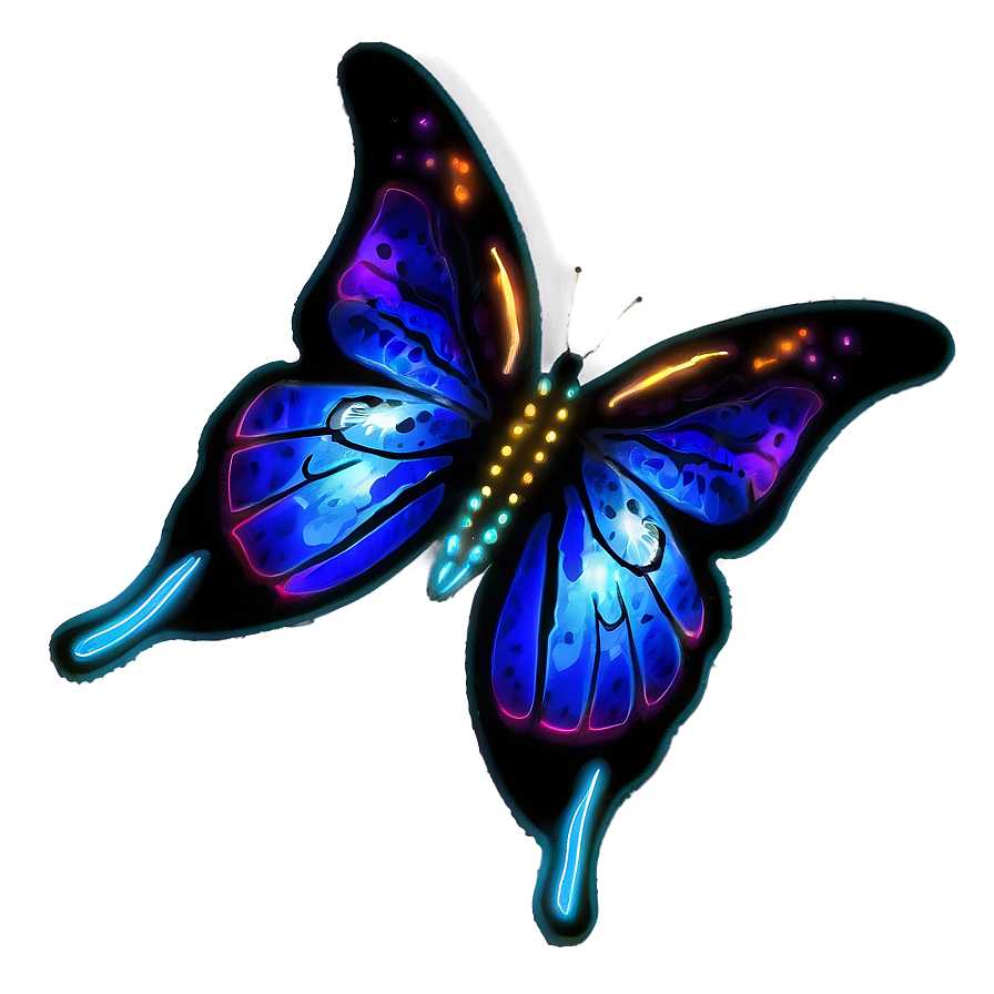 Neon Butterfly Picture Png 58