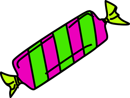 Neon Candy Wrap Vector PNG with transparent background