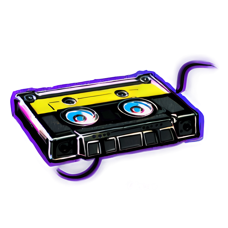 Neon Cassette Tape Png 48