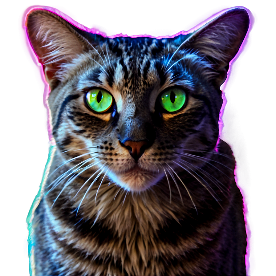 Neon Cat Filter Png 06282024