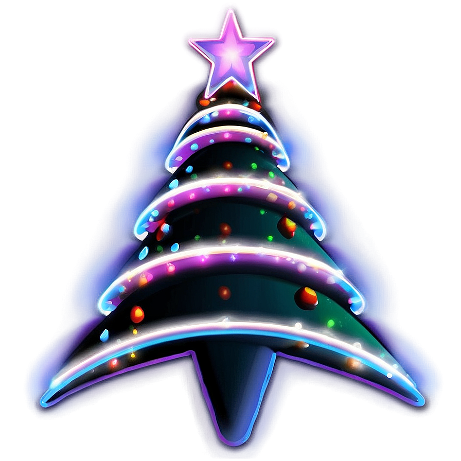 Neon Christmas Tree Star Png 38