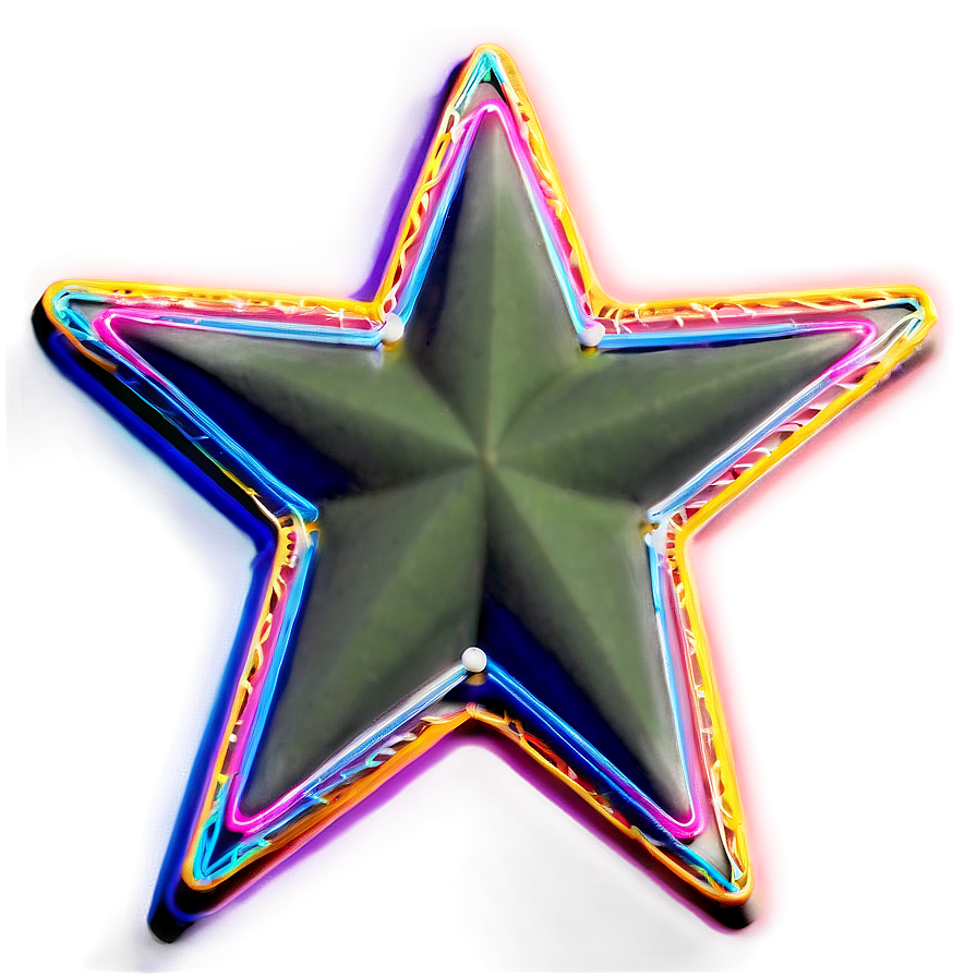 Neon Christmas Tree Star Png Pjj52