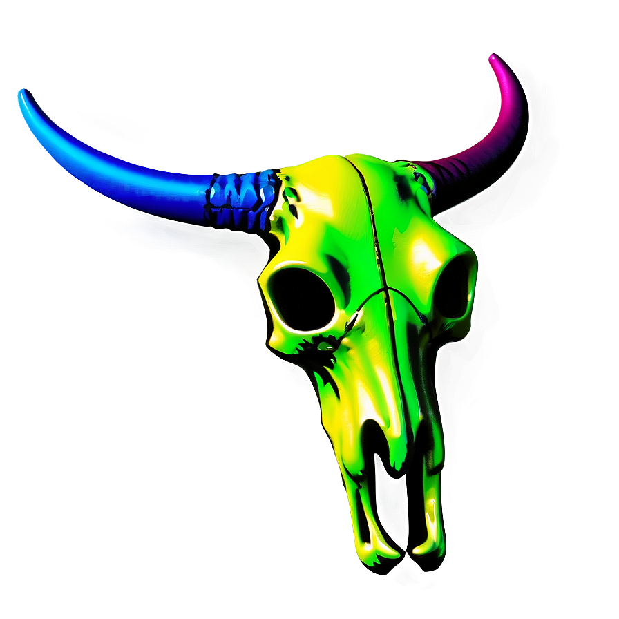 Neon Cow Skull Png Vjk24