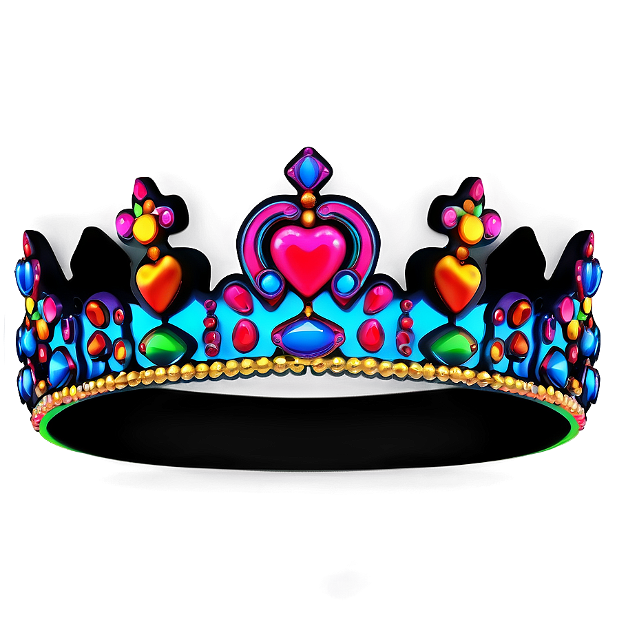 Neon Crown Motif Png 06272024