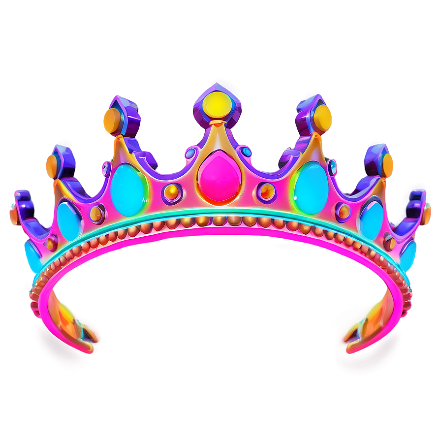 Neon Crown Motif Png Jiv