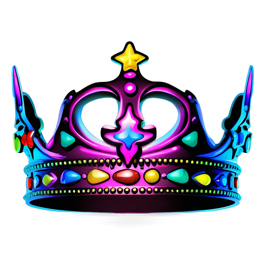 Neon Crown Vector Png 06272024